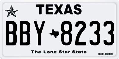 TX license plate BBY8233