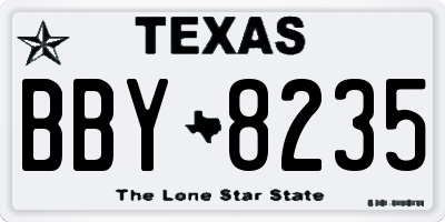 TX license plate BBY8235