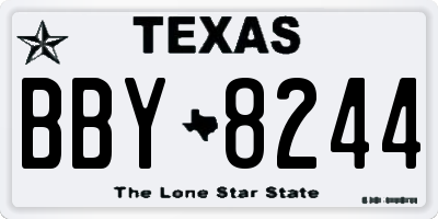 TX license plate BBY8244
