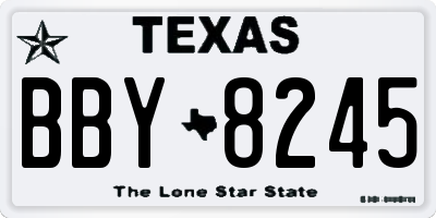 TX license plate BBY8245