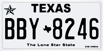 TX license plate BBY8246