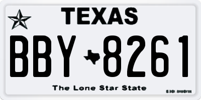 TX license plate BBY8261