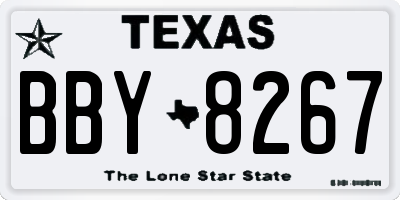 TX license plate BBY8267