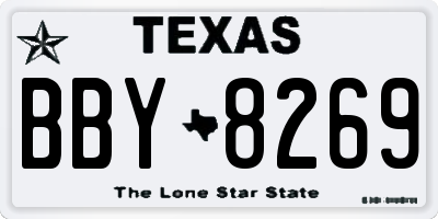 TX license plate BBY8269