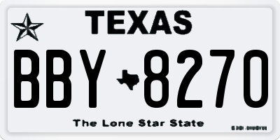 TX license plate BBY8270