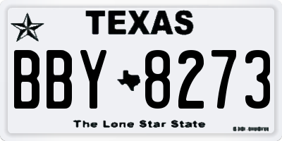 TX license plate BBY8273