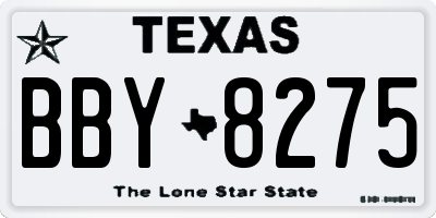 TX license plate BBY8275