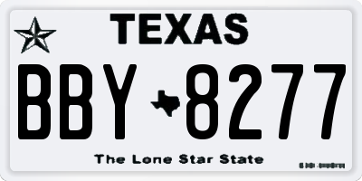 TX license plate BBY8277