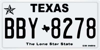 TX license plate BBY8278