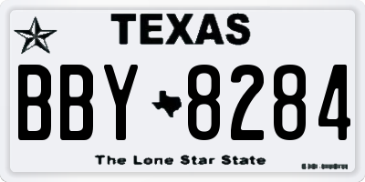TX license plate BBY8284