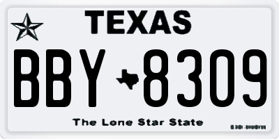 TX license plate BBY8309
