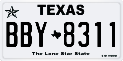 TX license plate BBY8311
