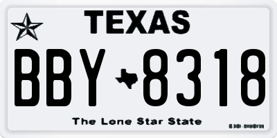 TX license plate BBY8318