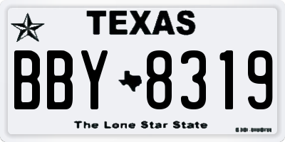 TX license plate BBY8319