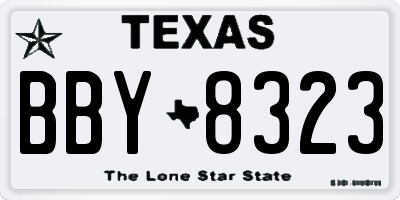 TX license plate BBY8323