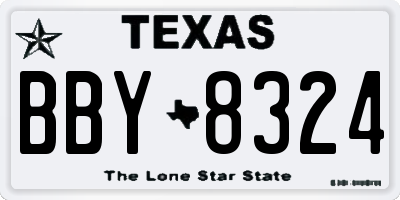 TX license plate BBY8324