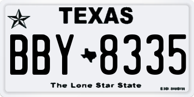 TX license plate BBY8335