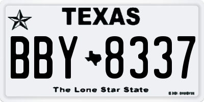 TX license plate BBY8337