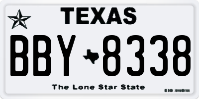 TX license plate BBY8338
