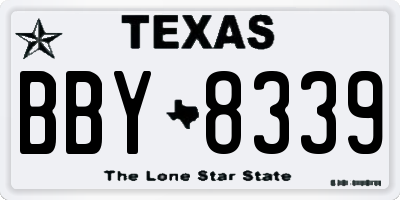 TX license plate BBY8339