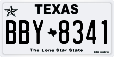 TX license plate BBY8341
