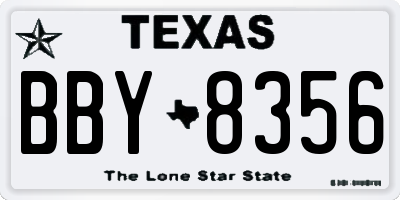 TX license plate BBY8356
