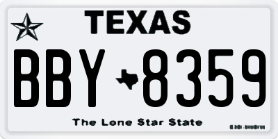 TX license plate BBY8359