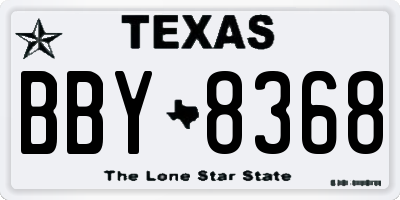 TX license plate BBY8368