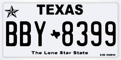 TX license plate BBY8399