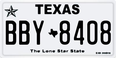 TX license plate BBY8408