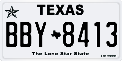 TX license plate BBY8413