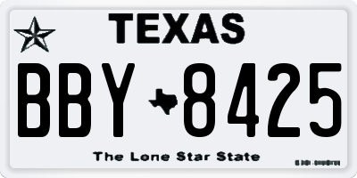 TX license plate BBY8425