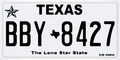 TX license plate BBY8427