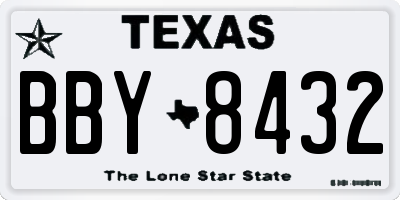 TX license plate BBY8432