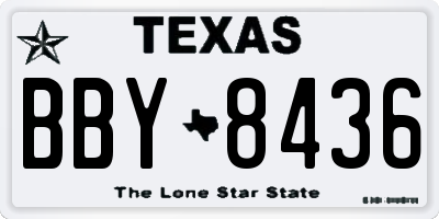 TX license plate BBY8436