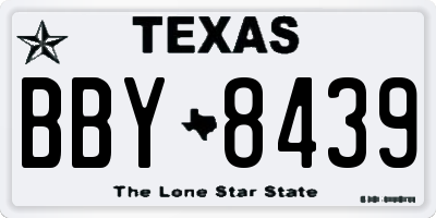 TX license plate BBY8439