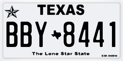 TX license plate BBY8441