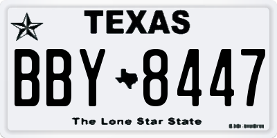 TX license plate BBY8447