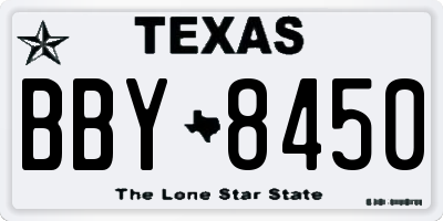 TX license plate BBY8450