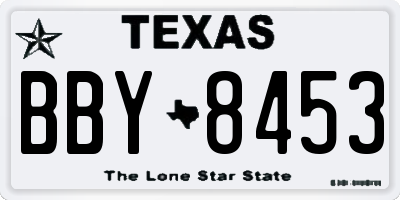 TX license plate BBY8453