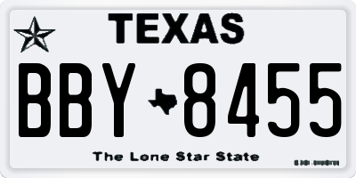 TX license plate BBY8455