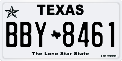 TX license plate BBY8461