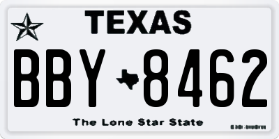 TX license plate BBY8462