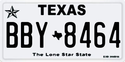TX license plate BBY8464