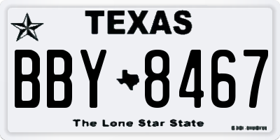 TX license plate BBY8467