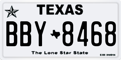 TX license plate BBY8468