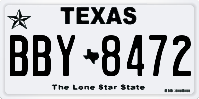 TX license plate BBY8472