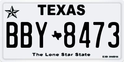 TX license plate BBY8473