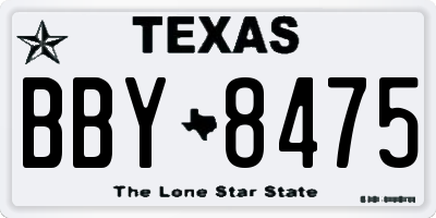 TX license plate BBY8475