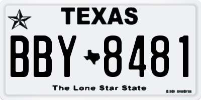 TX license plate BBY8481